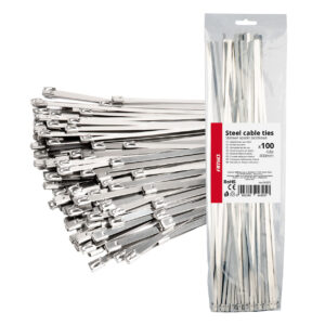 AMiO Μεταλλικά Δεματικά Καλωδίων 400x4.6mm Γκρι 100τμχ 04325