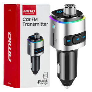 Amio - FM Transmitter Αυτοκινήτου 12/24V με 2xUSB Type-A και Υποδοχή microSD - 1 τεμ. (04654/AM)