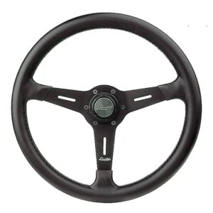 Luisi Τιμόνι Αυτοκινήτου Grifon από Πολυουρεθάνη Τριάκτινο με Διάμετρο 38cm Πολυουρεθάνη Μαύρο/Μαύρο Κωδικός: 13802S