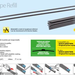 Lampa B-Type Refill Σετ Λάστιχα Υαλοκαθαριστήρα Αυτοκινήτου Οδηγού 730mm Universal Κωδικός: L1899.0