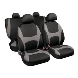 Capri Stretch-fit Seat Covers 8pcs Black Grey