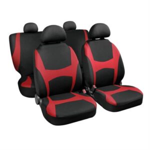 Capri Stretch-fit Seat Covers 8pcs Black Red