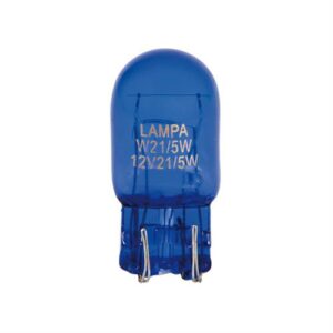 Lampa Λάμπες Αυτοκινήτου Blue Dyed Glass Wedge W21/5W Αλογόνου 4500K Φυσικό Λευκό 12V 21W 2τμχ