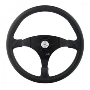Luisi Τιμόνι Αυτοκινήτου Marina από Καουτσούκ Τριάκτινο με Διάμετρο 39cm Μαύρο/Μαύρο Κωδικός: 70392S