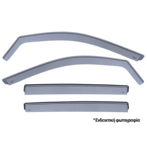 DGA Σετ Ανεμοθραύστες Αυτοκινήτου Μπροστινοί και Πίσω Σκούρο Φιμέ για Jeep Wrangler 2018+ 4τμχ Κωδικός: 06209FR