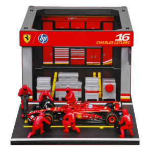 Bburago Pit Stop Ferrari Sf-2416 Leclerc Playset Diorama 1:43 6 Μηχανικοί 18/36862 16