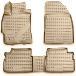 Novline Σετ Μπροστινά και Πίσω Πατάκια 4τμχ Τύπου Σκαφάκι για Toyota Corolla 2013-2019 Μπεζ Κωδικός: NLC.3D.48.68.212K