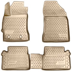 Novline Σετ Μπροστινά και Πίσω Πατάκια 4τμχ Τύπου Σκαφάκι για Toyota Auris 2013+ Μπεζ Κωδικός: NLC.3D.48.62.212K