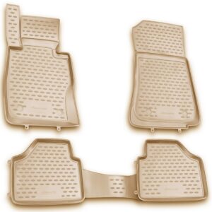 Novline Σετ Μπροστινά και Πίσω Πατάκια 4τμχ Τύπου Σκαφάκι για BMW X1 2009-2015 Μπεζ Κωδικός: NLC.05.15.212KH