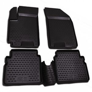 Novline Σετ Μπροστινά και Πίσω Πατάκια 4τμχ Τύπου Σκαφάκι για Chevrolet Aveo 2012-2015 Μαύρα Κωδικός: CARCHV00021