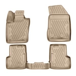 Novline Σετ Μπροστινά και Πίσω Πατάκια 4τμχ Τύπου Σκαφάκι για Jeep Renegade 2015 Μπεζ Κωδικός: CARJEP00013B