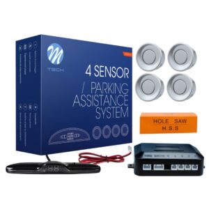 M-Tech Σύστημα Παρκαρίσματος Αυτοκινήτου με Οθόνη και 4 Αισθητήρες 21.5mm σε Ασημί Χρώμα Κωδικός: CP24S