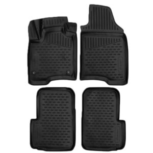 Novline Σετ Μπροστινά και Πίσω Πατάκια 4τμχ Τύπου Σκαφάκι για Fiat Panda 2011+ Μαύρα Κωδικός: ELEMENT3D00463210K