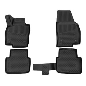 Novline Σετ Μπροστινά και Πίσω Πατάκια 4τμχ Τύπου Σκαφάκι για Skoda Kamiq 2019+ Μαύρα Κωδικός: ELEMENT3D02537210K