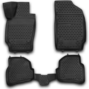 Novline Σετ Μπροστινά και Πίσω Πατάκια 4τμχ Τύπου Σκαφάκι για Volkswagen Polo 3/5D 2009-2020 Μαύρα Κωδικός: NLC.3D.51.28.210KH