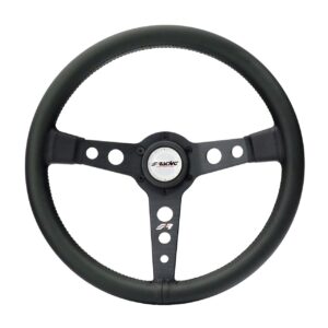 Simoni Racing Τιμόνι Αυτοκινήτου Grinta Δερμάτινο Τριάκτινο με Διάμετρο 35cm Μαύρο/Μαύρο Κωδικός: SRGRINTA