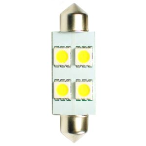 M-Tech Λάμπα Αυτοκινήτου & Μοτοσυκλέτας Festoon 4 SMD 5050 White C10W / C5W LED 12V 1.36W 1τμχ