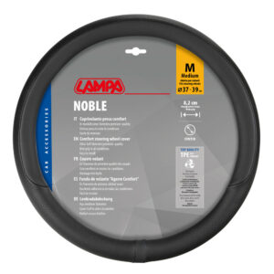 Lampa Κάλυμμα Τιμονιού Αυτοκινήτου από Δερματίνη Μαύρο με Μαύρη Ραφή