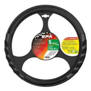 Lampa Κάλυμμα Τιμονιού Αυτοκινήτου με Διάμετρο 35-37εκ. από Δερματίνη Μαύρο