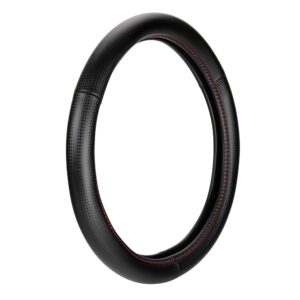 Καλυμμα Τιμονιου Racing Premium Red M 37-39cm Συνθετικο Δερμα Skeentex Μαυρο Κοκκινο Carbon Look Lampa 1 Τεμ