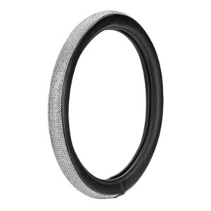 Lampa Κάλυμμα Τιμονιού Αυτοκινήτου με Διάμετρο 35-39εκ. από Δερματίνη Ασημί