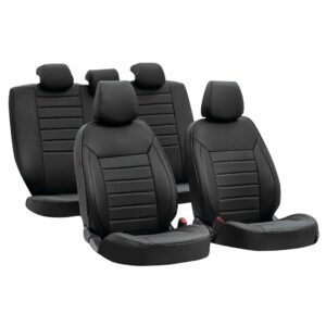 Lampa Σετ Καλύμματα Αυτοκινήτου 4τμχ Δερματίνη Luxury Leatherette Μαύρα