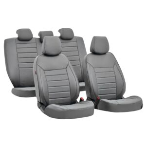 Lampa Σετ Καλύμματα Αυτοκινήτου 4τμχ Δερματίνη Luxury Leatherette Γκρι