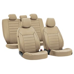 Lampa Σετ Καλύμματα Αυτοκινήτου 4τμχ Δερματίνη Luxury Μπεζ