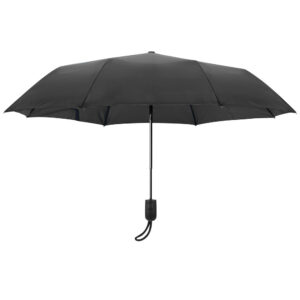 Lampa Compact Midi Αντιανεμική Αυτόματη Ομπρέλα Βροχής Σπαστή Μαύρη