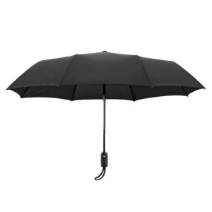 Lampa Compact Top Αντιανεμική Αυτόματη Ομπρέλα Βροχής Σπαστή Μαύρη