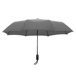 Lampa Compact Top Αντιανεμική Αυτόματη Ομπρέλα Βροχής Σπαστή Γκρι