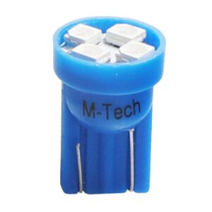 M-Tech Λάμπες Αυτοκινήτου & Μοτοσυκλέτας T10 LED Μπλε 12V 0.32W 2τμχ