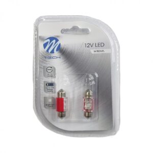 M-Tech Λάμπες Αυτοκινήτου C10W / C5W LED Κόκκινο 12V 0.49W 2τμχ