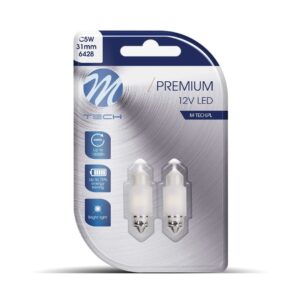 M-Tech Λάμπες Αυτοκινήτου C5W Canbus LED Λευκό 1.3W 2τμχ