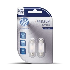 M-Tech Λάμπες Αυτοκινήτου C5W Canbus LED Λευκό 1.3W 2τμχ