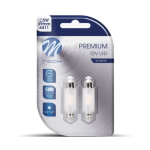 M-Tech Λάμπες Αυτοκινήτου C10W / C5W Canbus LED Λευκό 2τμχ