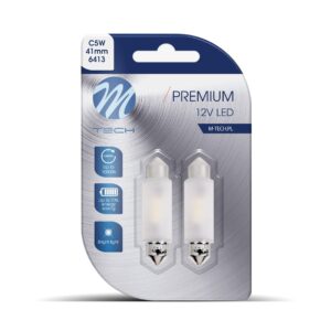 M-Tech Λάμπες Αυτοκινήτου C10W / C5W Canbus LED Λευκό 2τμχ