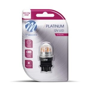 M-Tech Λάμπα Αυτοκινήτου P27/7W Canbus LED Κόκκινο 12-24V