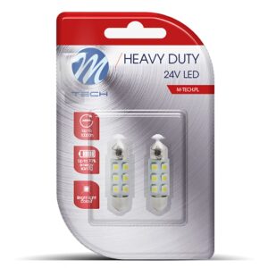 M-Tech Λάμπες Αυτοκινήτου & Μοτοσυκλέτας Festoon 6 SMD 3528 White C5W LED Μπλε 24V 0.24W 2τμχ