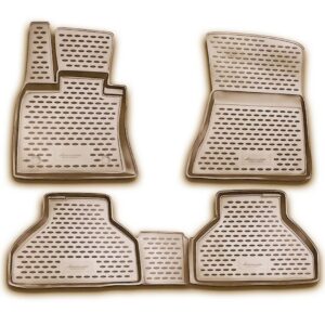 Novline Σετ Μπροστινά και Πίσω Πατάκια 4τμχ Τύπου Σκαφάκι για BMW X5 2006-2013 Μπεζ Κωδικός: NLC.05.17.212