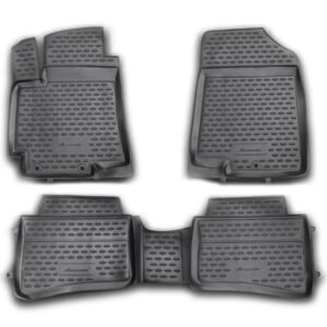 Novline Σετ Μπροστινά και Πίσω Πατάκια 4τμχ Τύπου Σκαφάκι για Kia Rio 2011+ Μαύρα Κωδικός: NLC.3D.25.38.210H