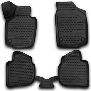 Novline Σετ Μπροστινά και Πίσω Πατάκια 4τμχ Τύπου Σκαφάκι για Skoda Rapid 2013+ Μαύρα Κωδικός: NLC.3D.45.15.210K