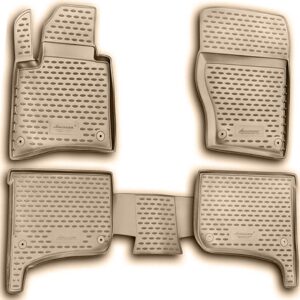 Novline Σετ Μπροστινά και Πίσω Πατάκια 4τμχ Τύπου Σκαφάκι για Volkswagen Touareg 2010-2018 Μπεζ Κωδικός: NLC.3D.51.31.212K