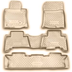 Novline Σετ Μπροστινά και Πίσω Πατάκια 5τμχ Τύπου Σκαφάκι για Toyota Land Cruiser Μπεζ Κωδικός: NLC.48.27.212K