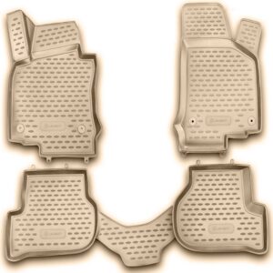 Novline Σετ Μπροστινά και Πίσω Πατάκια 4τμχ Τύπου Σκαφάκι για Volkswagen Golf Μπεζ Κωδικός: NLC.51.26.212KH