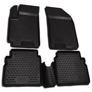 Novline Σετ Μπροστινά και Πίσω Πατάκια 4τμχ Τύπου Σκαφάκι για Chevrolet Aveo 2003-2011 Μαύρα Κωδικός: NLC.08.06.210K