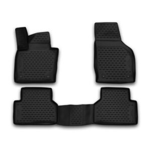 Novline Σετ Μπροστινά και Πίσω Πατάκια 4τμχ Τύπου Σκαφάκι για Audi Q3 2015-2018 Μαύρα Κωδικός: CARAUD00001