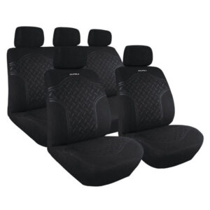 Lampa Σετ Καλύμματα Αυτοκινήτου 9τμχ Βελουτέ Kupra Μαύρα