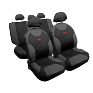 Lampa Σετ Καλύμματα Αυτοκινήτου 9τμχ Βελουτέ Drive Jeans Μαύρα