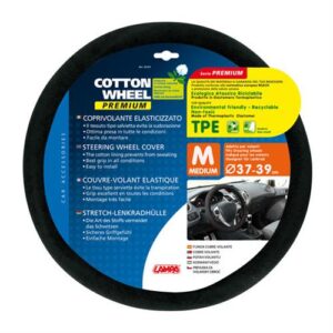 Lampa Κάλυμμα Τιμονιού Αυτοκινήτου Cotton Wheel με Διάμετρο 37-39εκ. Συνθετικό Μαύρο